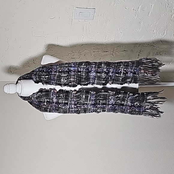 Saldarini 1882 Scarf Como Italy Lana Wool Mohair Plaid Multicolor Cozy Fringe - Picture 2 of 13